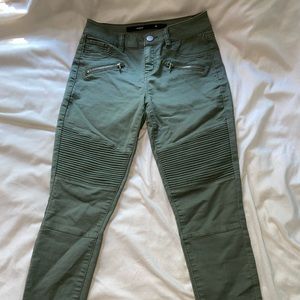 low rise army green jeggings